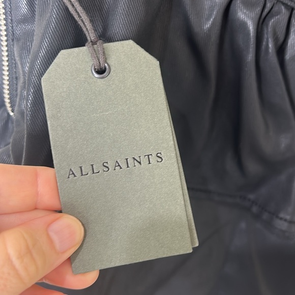 NWT ALL SAINTS Black Andy Coated Denim Skirt Size US 6 - Picture 9 of 16